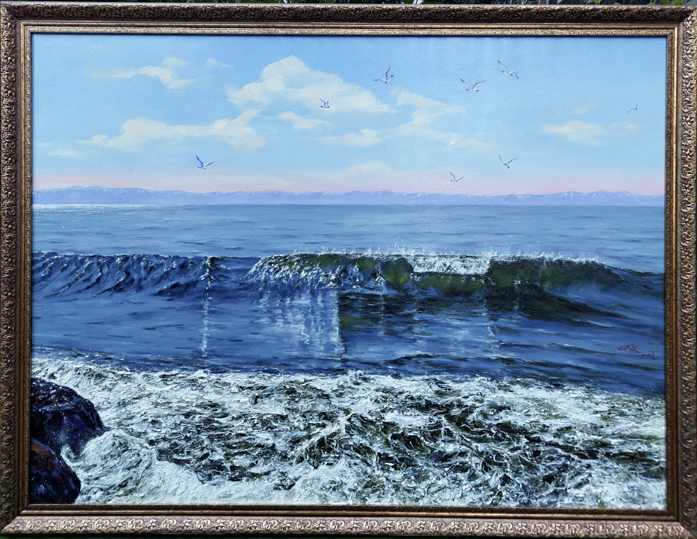 Картина "Байкальский бриз" холст на подрамнике, масло, 90х118 см. 